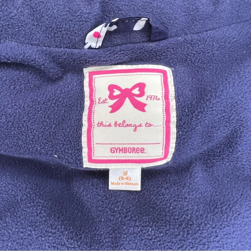 Gymboree Girls Snowflake Puffer Vest | Navy Pink Winter Coat | Size S‎ 6-8